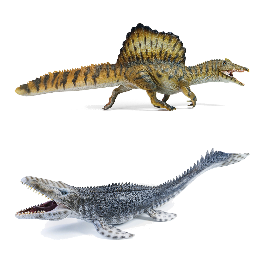 Cretaceous Predators complete figure set on a white background