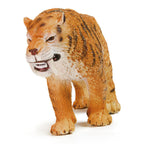 Walking Smilodon Figure, front view on a white background
