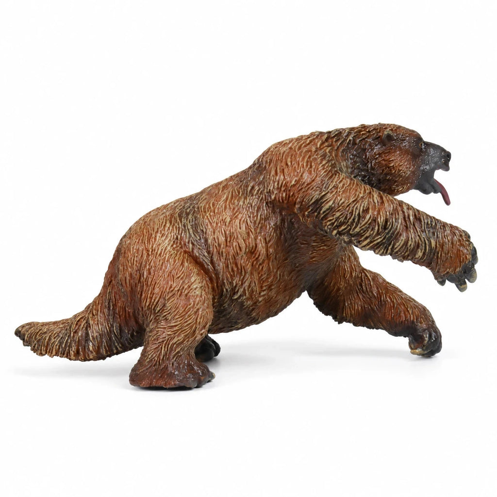faunov Megatherium giant ground sloth figure, right side view on a white background