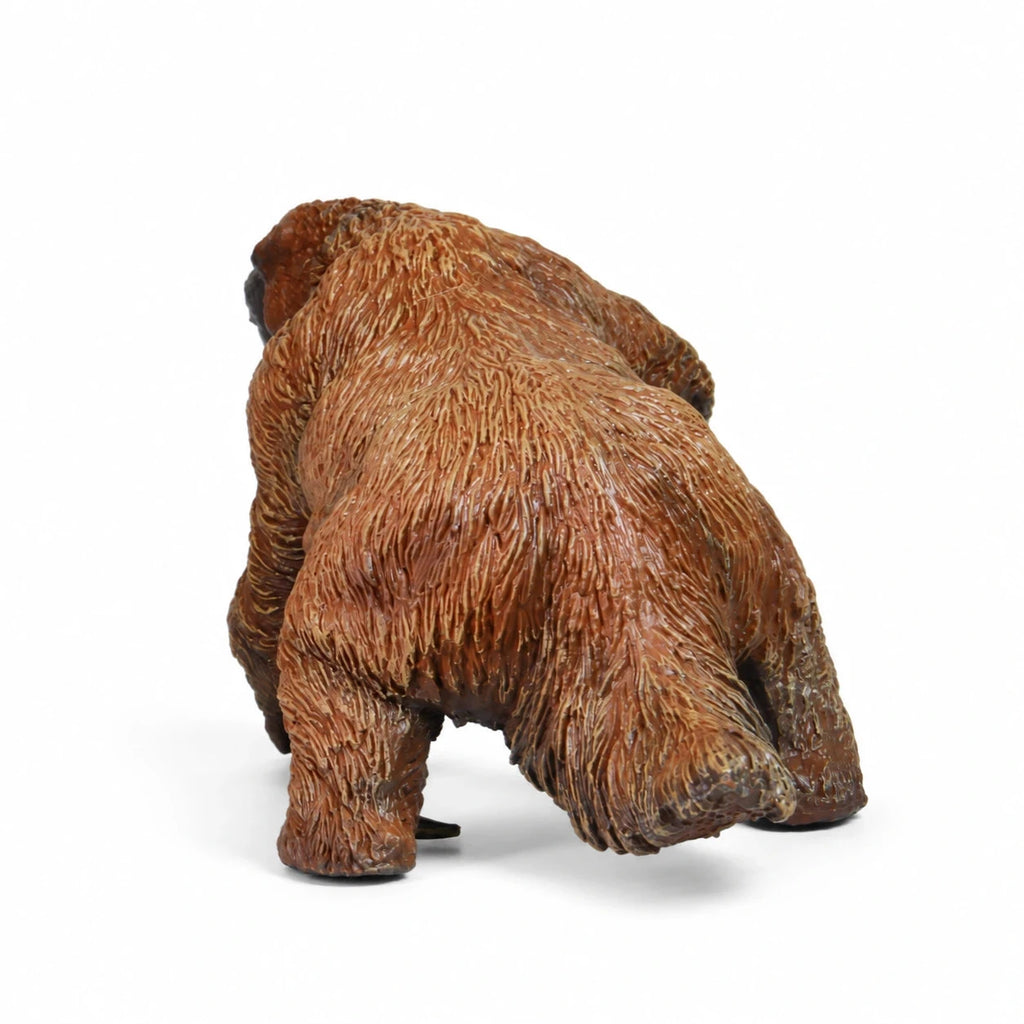 faunov Megatherium giant ground sloth figure, rear view on a white background
