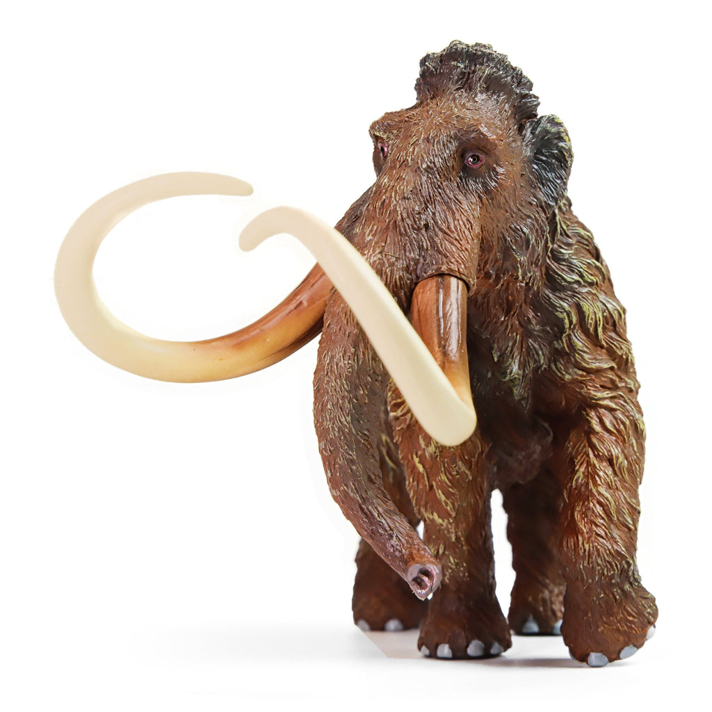 Woolly Mammoth Figure, front view on a white background