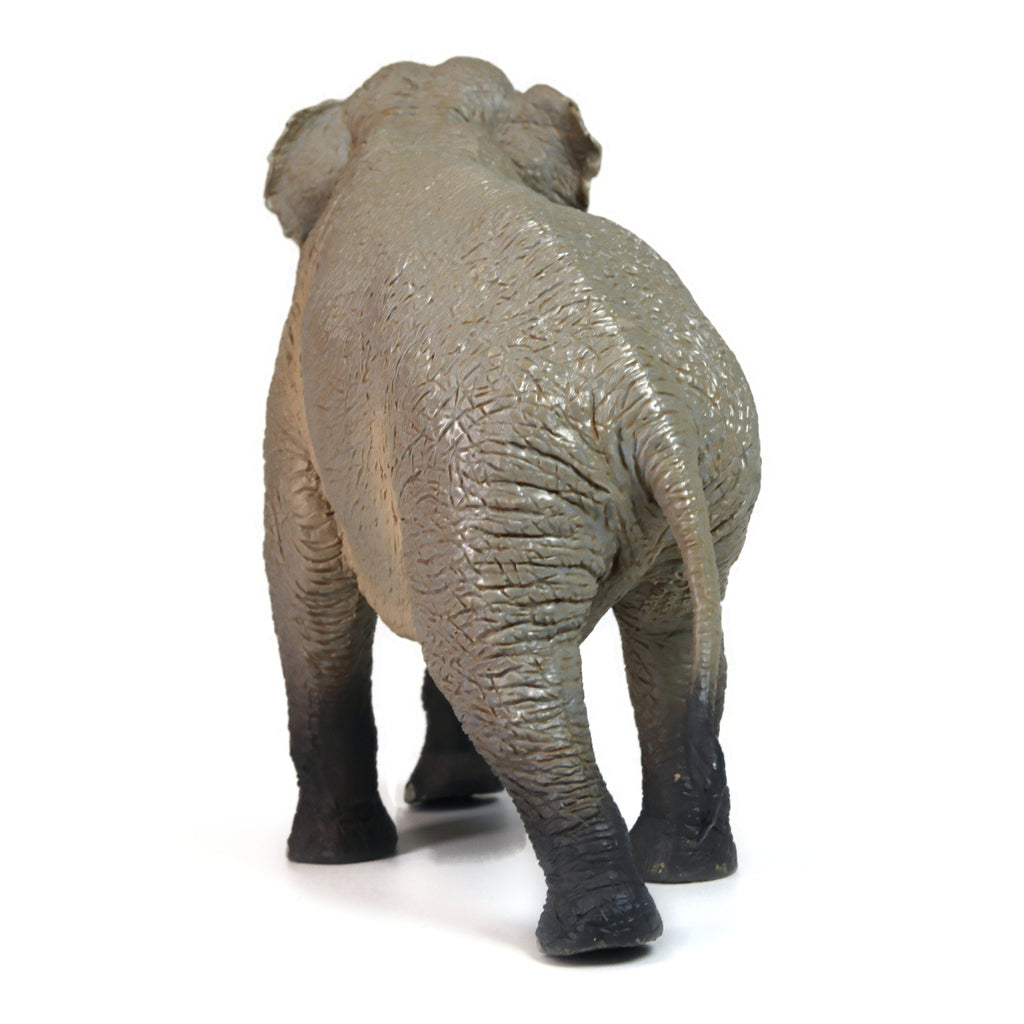 Yellow River Elephant Figure, rear view on a white background