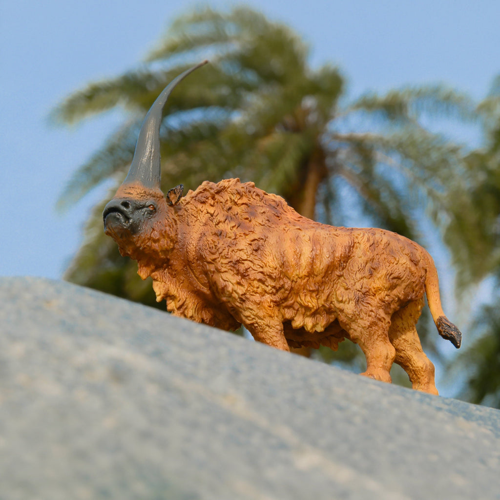 Elasmotherium Figure, displayed in a natural scene