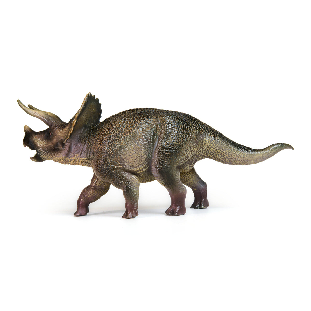 Triceratops Figure, left-side view on a white background