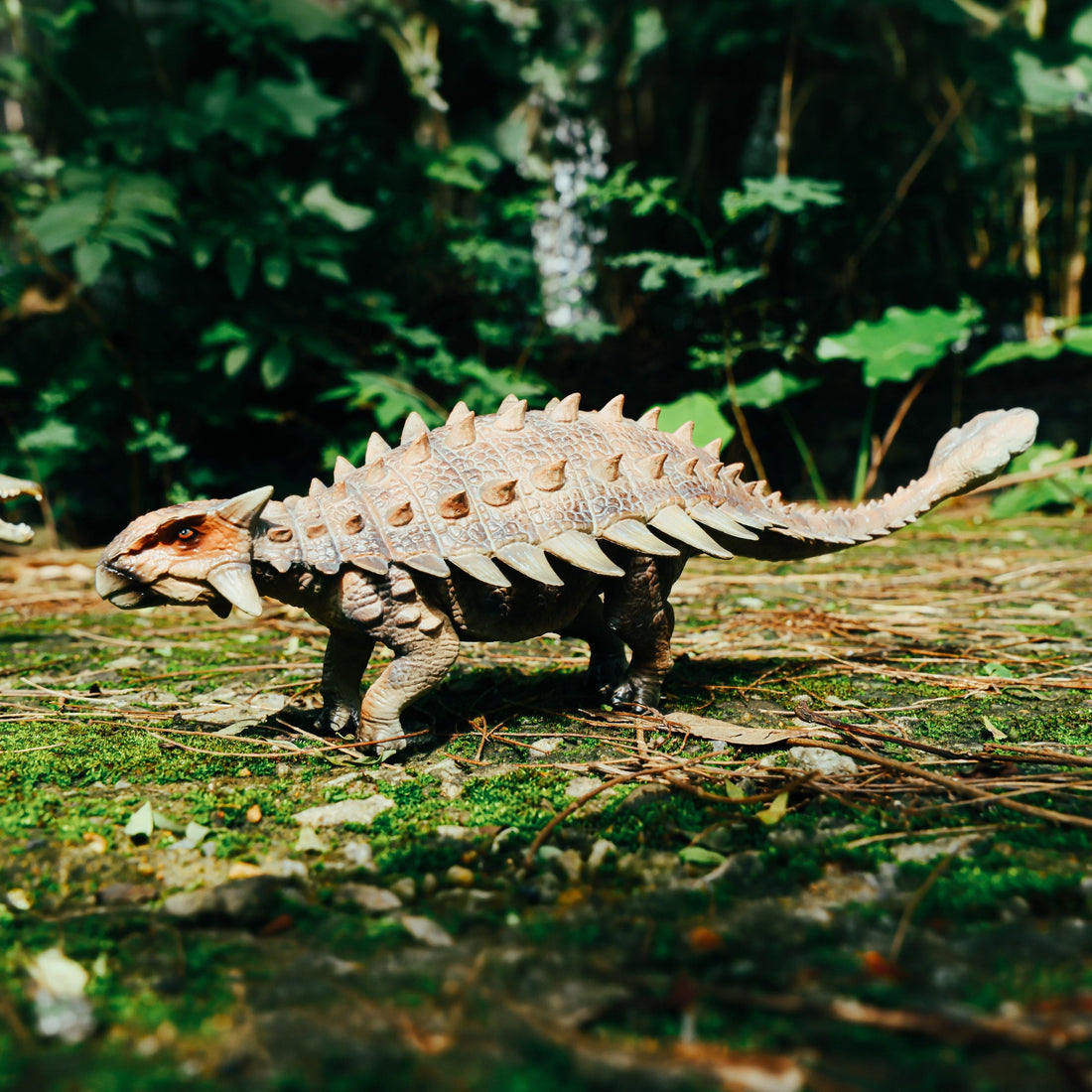 Ankylosaurus Figure, displayed in a natural scene
