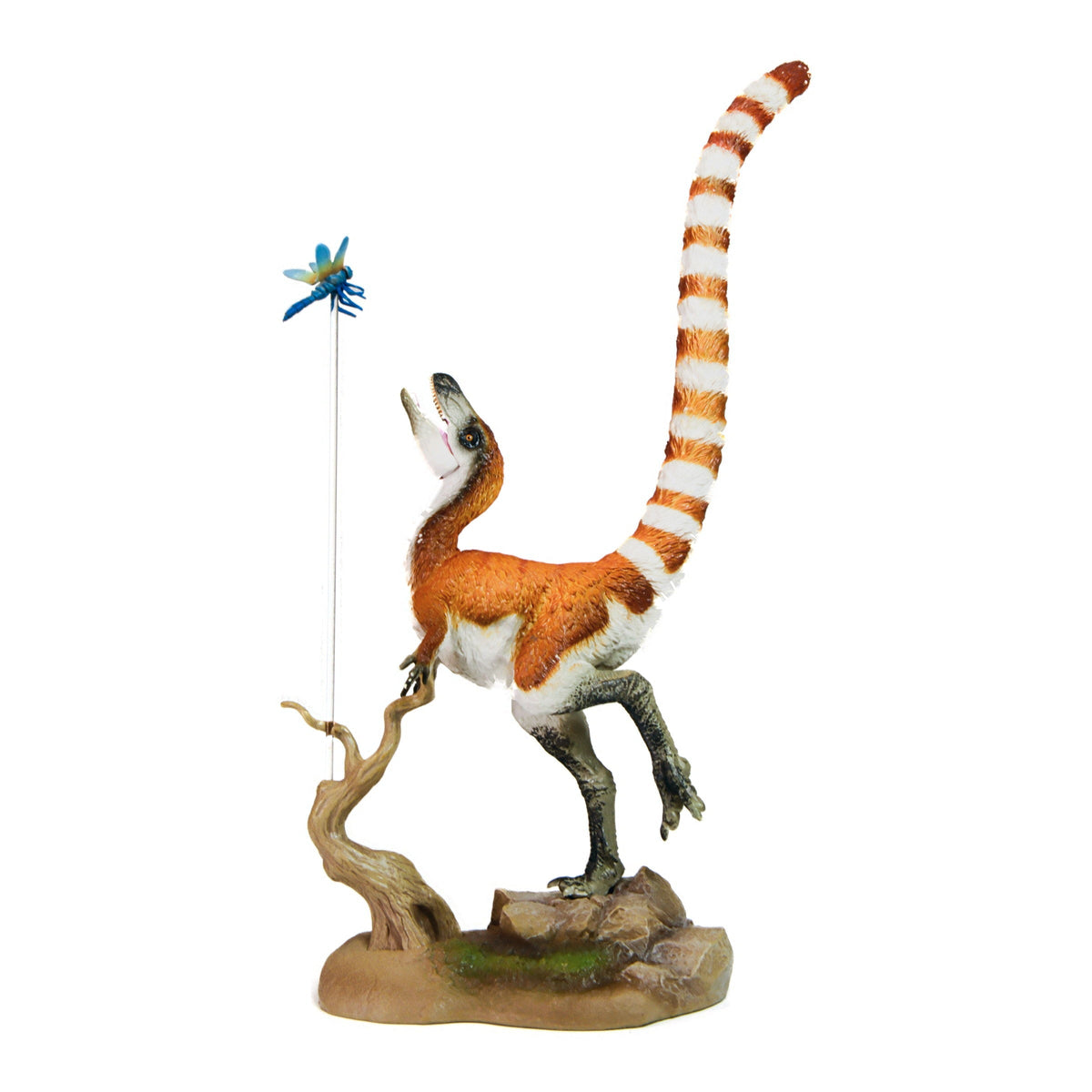 Sinosauropteryx Figure, left-side view on a white background